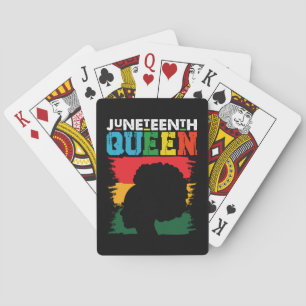 Jeu De Cartes Reine Juneteenth Fille Noire Afro Mélanine 