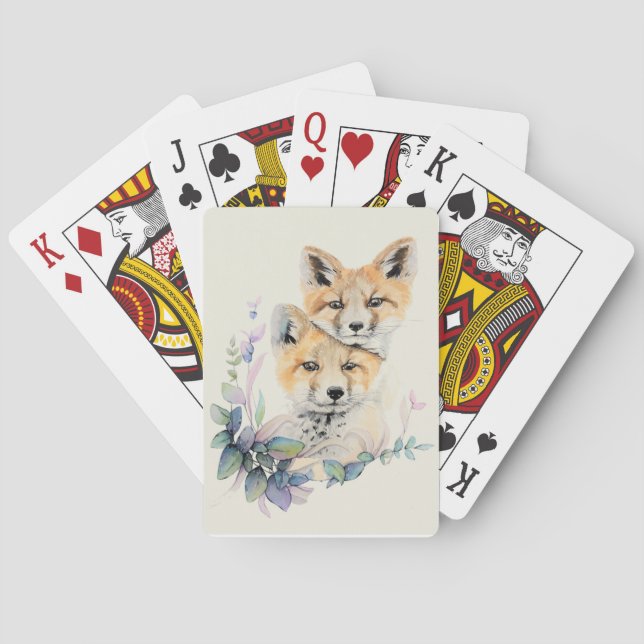 Jeu De Cartes Renard aquarelle (dos)