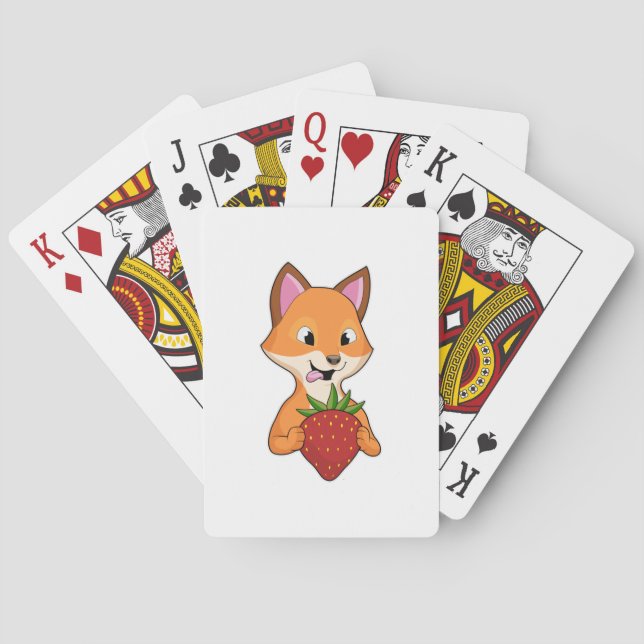 Jeu De Cartes Renard avec fraise (dos)