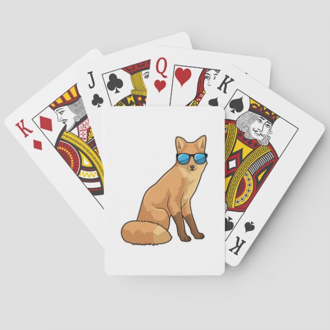 Jeu De Cartes Renard avec lunettes de soleil (dos)