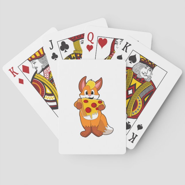 Jeu De Cartes Renard avec pizza (dos)