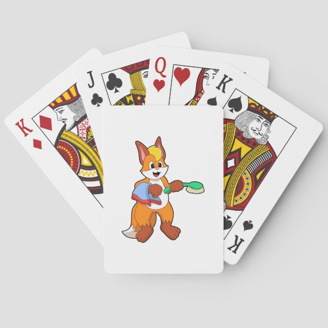 Jeu De Cartes Renard avec serviette et brosse (dos)