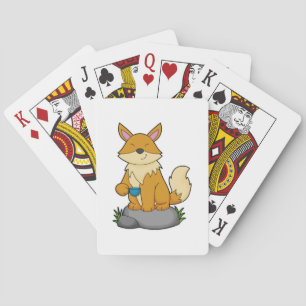 Jeu De Cartes Renard avec tasse de café