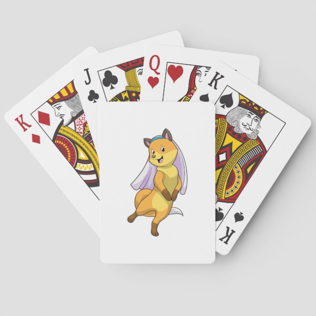 Jeu De Cartes Renard en mariée avec Voile (dos)