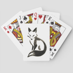 Jeu De Cartes Renard Silencieux - Pinceau d'encre minimaliste su