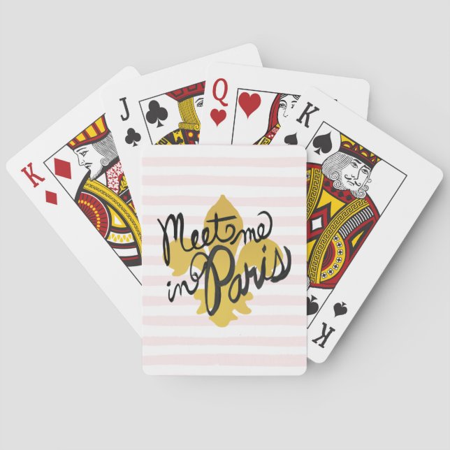 Jeu De Cartes Rencontrez-moi en noir et or de Paris (dos)