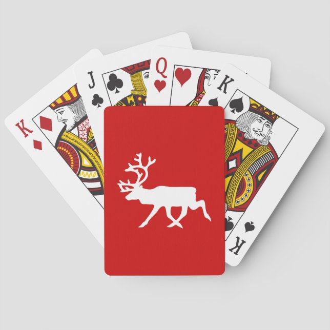 Jeu De Cartes Rennes blanches / Silhouette caribou (dos)