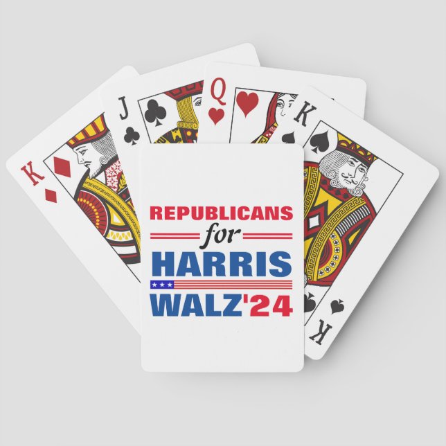 Jeu De Cartes Républicains pour Harris Walz Red Blue (dos)