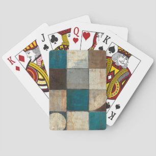 Jeu De Cartes Résumé dans le bleu et le brun