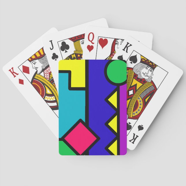 Jeu De Cartes Retro 80s Bloc de Couleurs (dos)