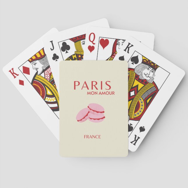 Jeu De Cartes Retro Abstrait Pastel Paris Travel Art (dos)