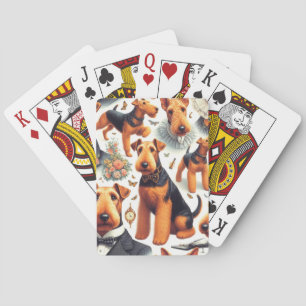 Jeu De Cartes Retro Airedale Terrier sans fil