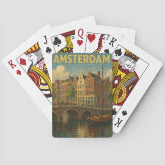 Jeu De Cartes Retro Amsterdam Pays-Bas Grachten