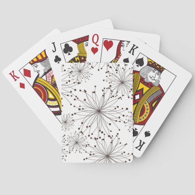 Jeu De Cartes Rétro arrière - plan floral (dos)