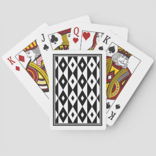 Jeu De Cartes Retro Black White Lozengs Motif moderne