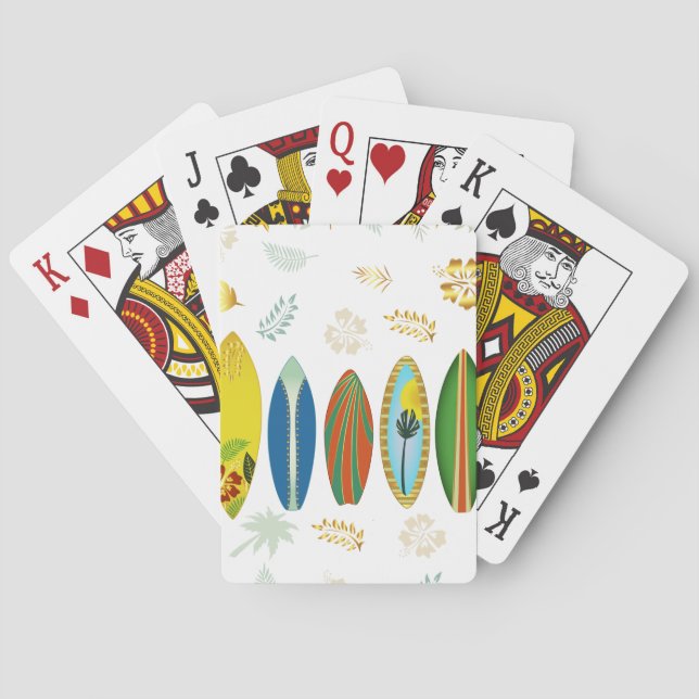Jeu De Cartes Retro Gold Tropical Coastal Surfboards (dos)