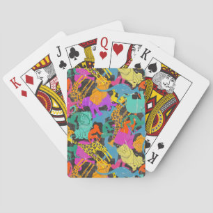 Jeu De Cartes Rétro motif animal de silhouettes