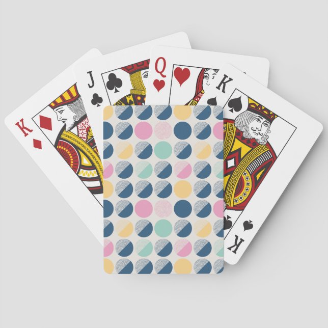 Jeu De Cartes Rétro motif de demi-cercle (dos)