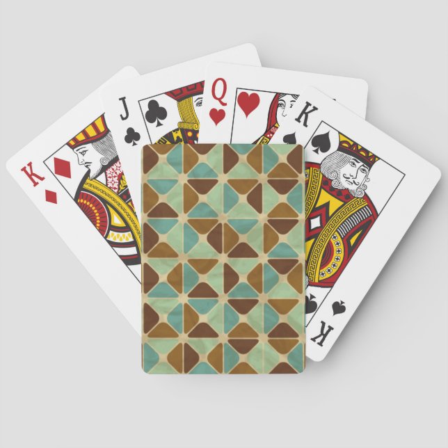 Jeu De Cartes Rétro motif géométrique (dos)
