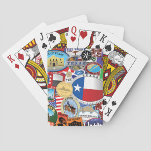 Jeu De Cartes Rétro motif vintage d'autocollant du Texas
