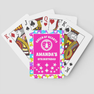 Jeu De Cartes Retro Neon Reine Des Coeurs Anniversaire