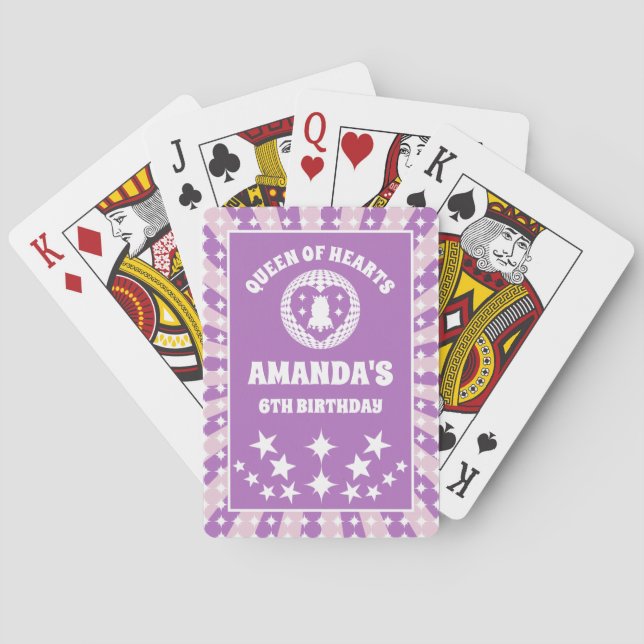 Jeu De Cartes Retro Purple Reine Des Coeurs Anniversaire (dos)
