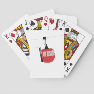 Jeu De Cartes Retro Red Ski Gondola Lift Personnalisé