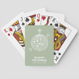 Jeu De Cartes Retro Sage Green Disco Ball Anniversaire Personnal