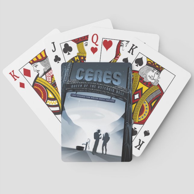 Jeu De Cartes Retro Space Travel Poster-Nwarf Planet Ceres. (dos)