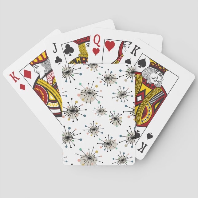 Jeu De Cartes Retro Starburst Mid Century Motif moderne (dos)