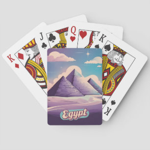 Jeu De Cartes Retro Travel 80s Synthwave Ancienne Égypte Pyramid