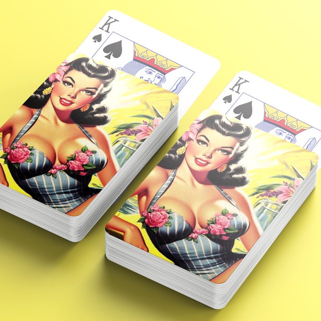 Jeu De Cartes Retro Tropical Summer Pin up (Créateur téléchargé)