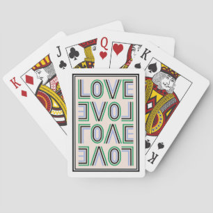 Jeu De Cartes Retro Vert Bleu Bleu Bleu Tennis Score Amour