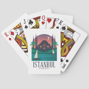 Jeu De Cartes Retro Vintage Istanbul Turquie Skyline Sainte-Soph