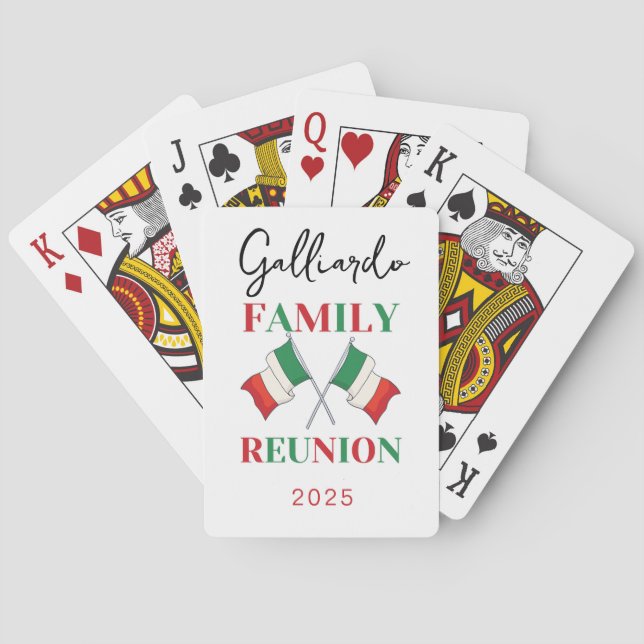 Jeu De Cartes Réunion de famille au drapeau italien  (dos)