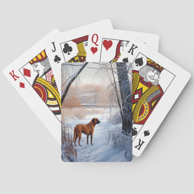 Jeu De Cartes Rhodesian Ridgeback Laisser Neige Noël (dos)
