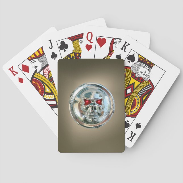 Jeu De Cartes RIDEAUX SKULL gris (dos)
