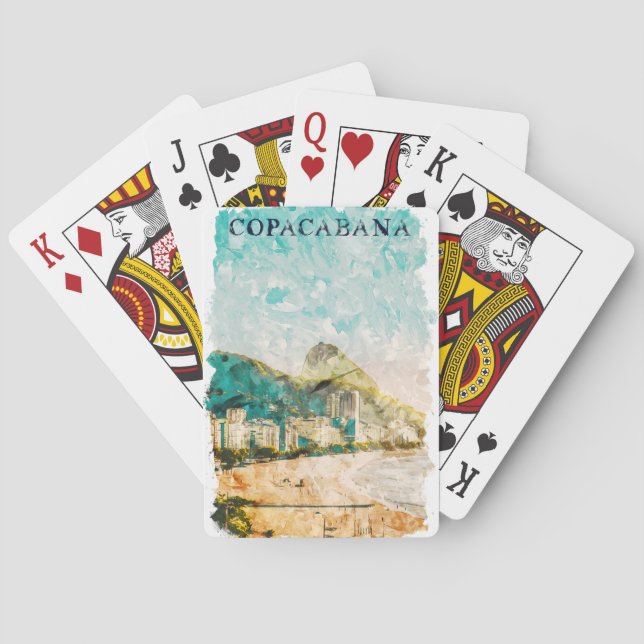 Jeu De Cartes Rio de Janeiro Copacabana Beach Peinture (dos)