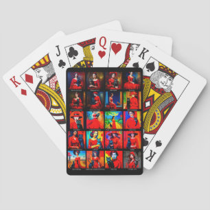 Jeu De Cartes Robe Rouge Modes d'Art Chat Noir