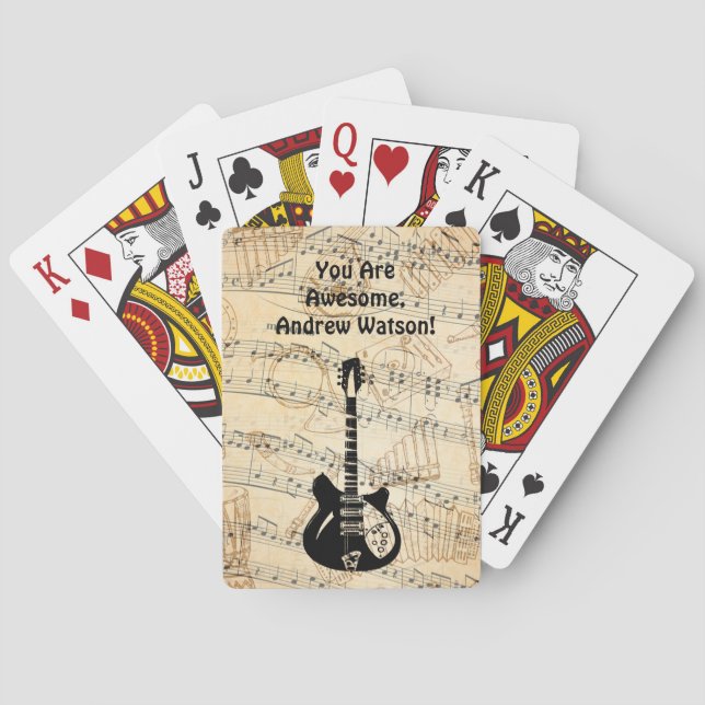 Jeu De Cartes Rock and Roll Guitar Sound Wave (dos)