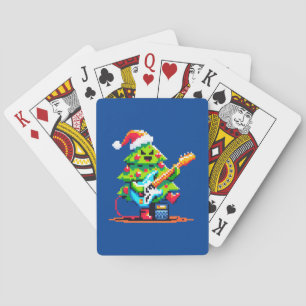Jeu De Cartes Rockstar Christmas Tree - Pixel Art Bass Guitare