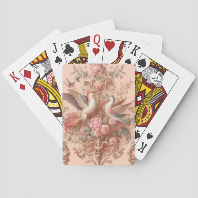 Jeu De Cartes Rococo rose Baroque Fleur Morris (dos)