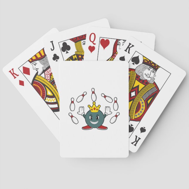 Jeu De Cartes Roi au bowling avec quille de bowling (dos)