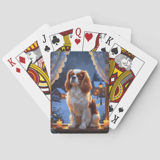Jeu De Cartes Roi Cavalier avec lumières de Noël (dos)