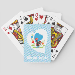 Jeu De Cartes Rooster portugais avec pois bleus