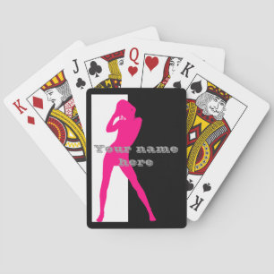 Jeu De Cartes Rose adulte danser fille silhouette