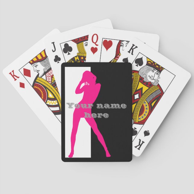 Jeu De Cartes Rose adulte danser fille silhouette (dos)