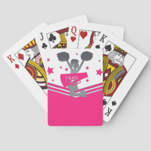 Jeu De Cartes Rose Chaud Étoiles Argentées Cheer Menant aux accl