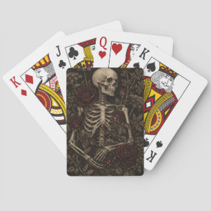 Jeu De Cartes Rose de Bourgogne squelette gothique botanique vic