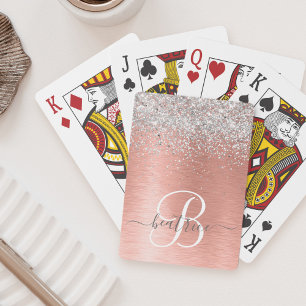 Jeu De Cartes Rose Gold brossé Parties scintillant métallique No